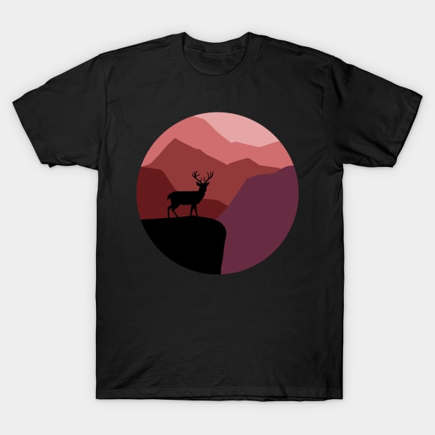 Deer in Sunset Gorge T-Shirt by CorrieMick